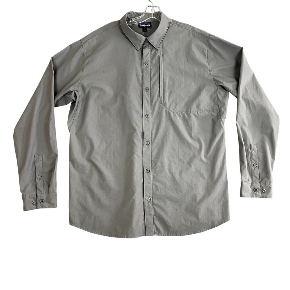 Patagonia Long-Sleeved Skiddore Shirt Mens XL Grey Performance Lightweight